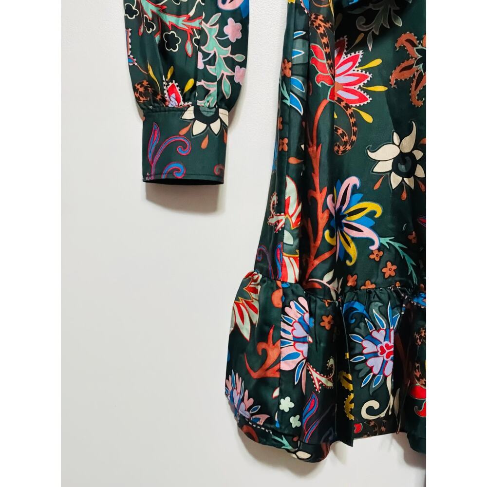 Tory Burch Printed Silk Twill Dress in Black Mountain Floral Size 00 - Picture 8 of 9